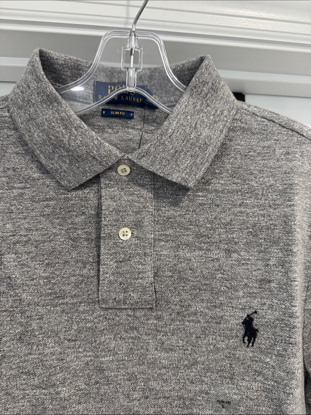 Ralph Lauren Heather Gray Polo with Black Pony